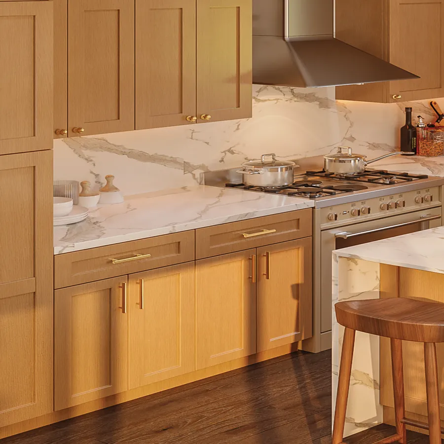 Kitchen remodel with Shaker Lightwood cabinets